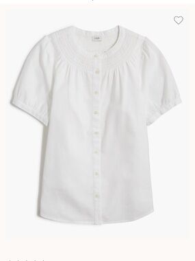 J. Crew Linen-blend short-sleeve smock neck top
